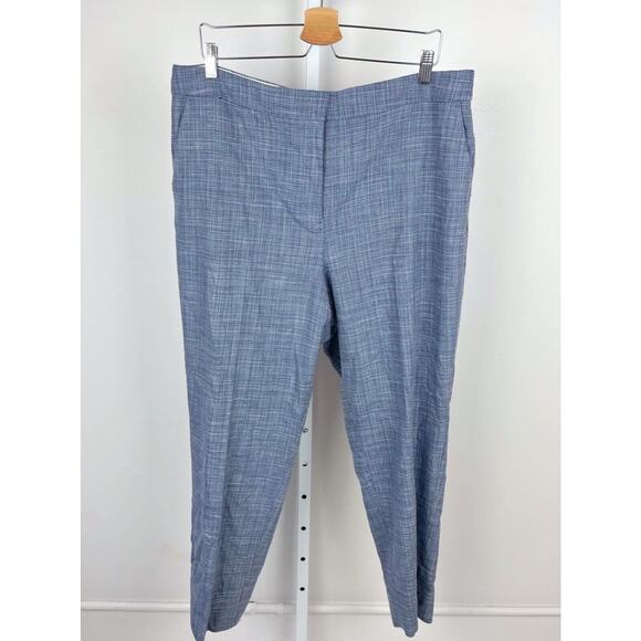 Talbots Pants - TALBOTS Size 16 Flat Front Trousers Pants Tweedy Woven Fabric Lined Blue